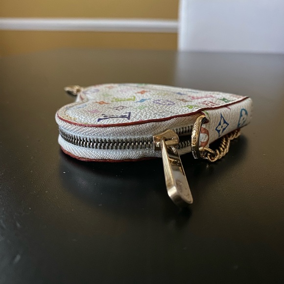 Louis Vuitton x Takashi Murakami white multicolor heart coin purse - Picture 6 of 17